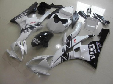 2006-2007 Black White Yamaha YZF R6 Motorcycle Fairings