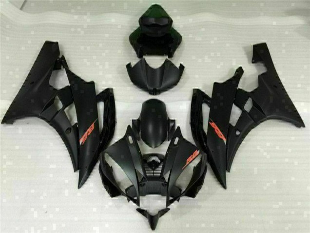 2006-2007 Black Yamaha YZF R6 Replacement Motorcycle Fairings