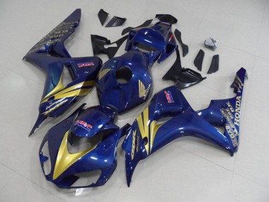 2006-2007 Dark Blue with Gold Stripe Honda CBR1000RR Motorcycle Fairings