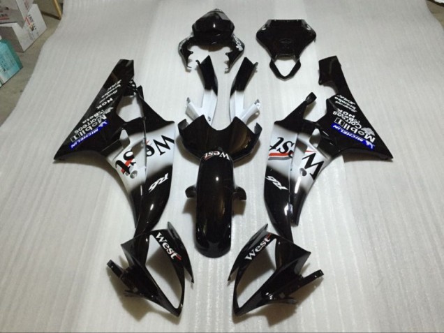 2006-2007 Glossy Black Yamaha YZF R6 Motorcycle Fairings