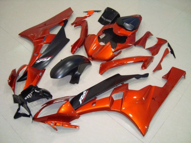 2006-2007 Orange Matte Black Yamaha YZF R6 Motorcycle Fairings & Bodywork 2006-2007 Orange Matte Black Yamaha YZF R6 Motorcycle Fairings & Bodywork