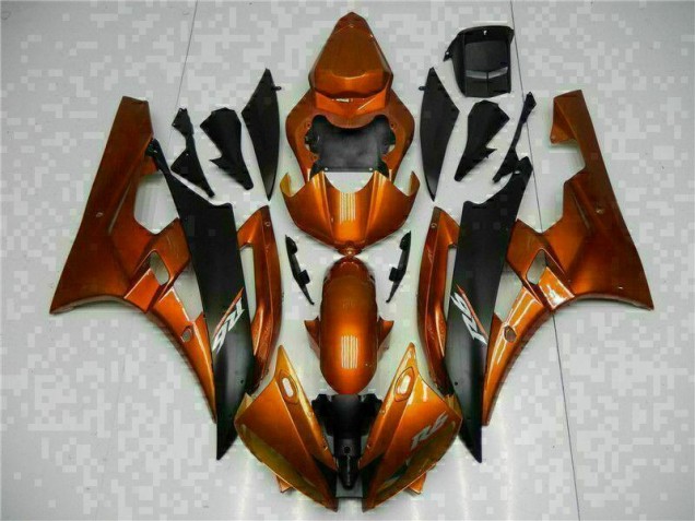 2006-2007 Orange Yamaha YZF R6 Motorcycle Fairings