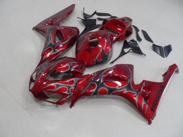 2006-2007 Red Silver Flame Honda CBR1000RR Motorcycle Fairings 2006-2007 Red Silver Flame Honda CBR1000RR Motorcycle Fairings
