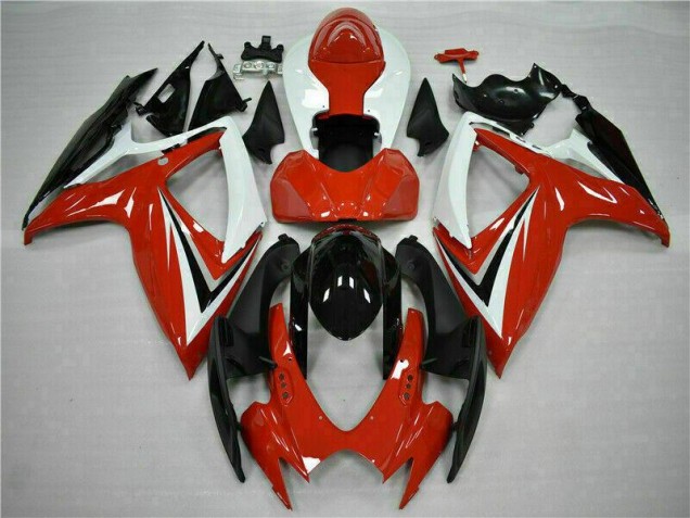 2006-2007 Red White Suzuki GSXR 600/750 Motorcycle Fairings 2006-2007 Red White Suzuki GSXR 600/750 Motorcycle Fairings