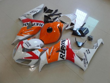 2006-2007 White and Orange Repsol Honda CBR1000RR Motorcycle Fairings