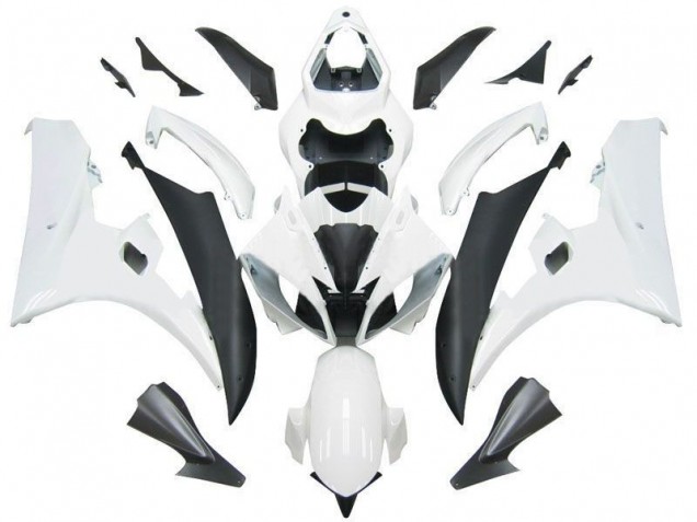 2006-2007 White Black Yamaha YZF R6 Full Fairing Kit