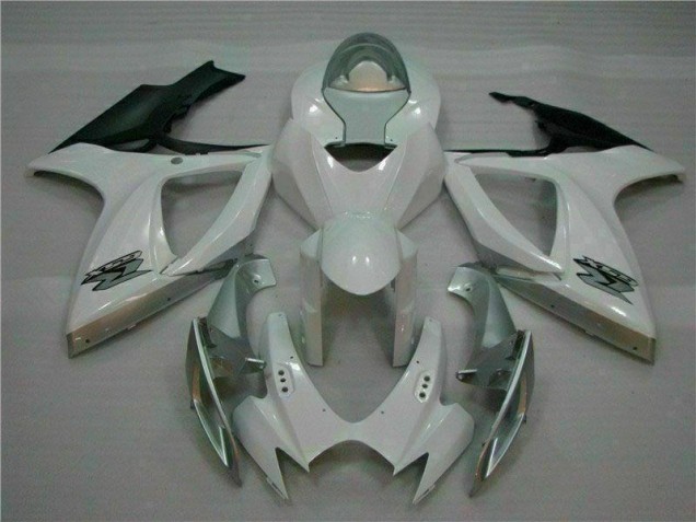 2006-2007 White Silver Suzuki GSXR 600/750 Motorcycle Fairings