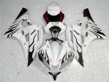 2006-2007 White Yamaha YZF R6 Motorcycle Fairings