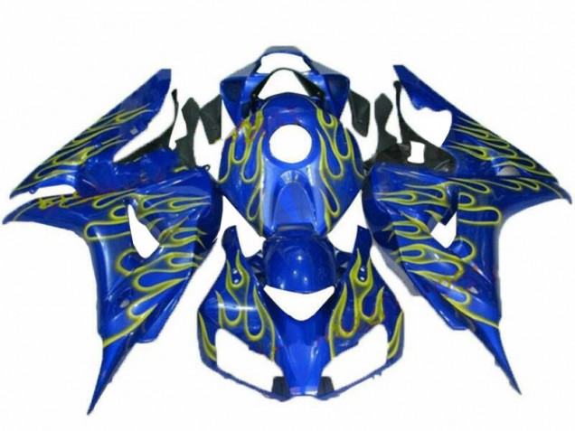 2006-2007 Yellow Flame Blue Honda CBR1000RR Motorcycle Fairings 2006-2007 Yellow Flame Blue Honda CBR1000RR Motorcycle Fairings
