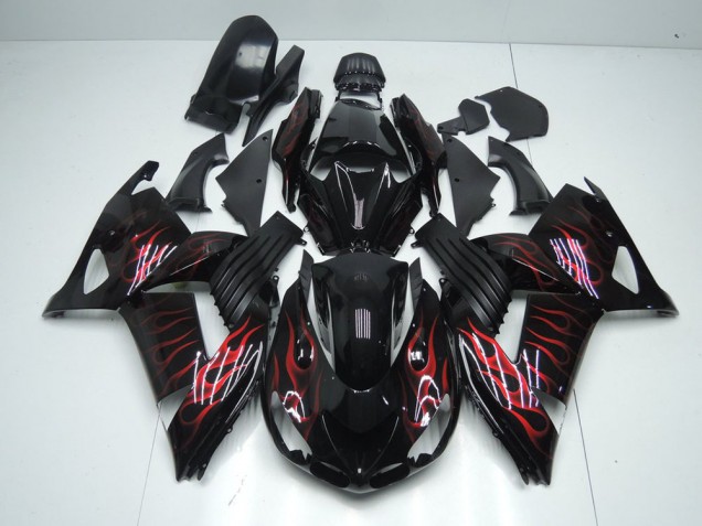 2006-2011 Red Flame Kawasaki Ninja ZX14R Motorcycle Fairings 2006-2011 Red Flame Kawasaki Ninja ZX14R Motorcycle Fairings