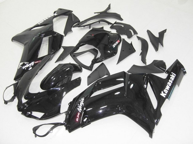 2007-2008 Glossy Black Kawasaki Ninja ZX6R Motorcycle Fairings 2007-2008 Glossy Black Kawasaki Ninja ZX6R Motorcycle Fairings