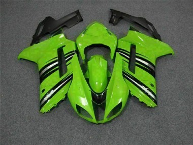 2007-2008 Green Black Kawasaki Ninja ZX6R Motorcycle Fairings