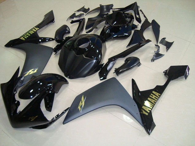 2007-2008 Matte Black Gold Yamaha YZF R1 Motorcycle Fairings 2007-2008 Matte Black Gold Yamaha YZF R1 Motorcycle Fairings
