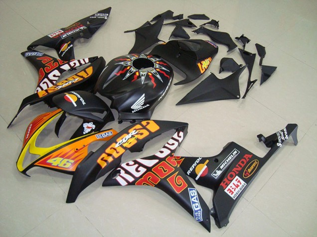 2007-2008 Matte Black Rossi Honda CBR600RR Motorcycle Fairings 2007-2008 Matte Black Rossi Honda CBR600RR Motorcycle Fairings