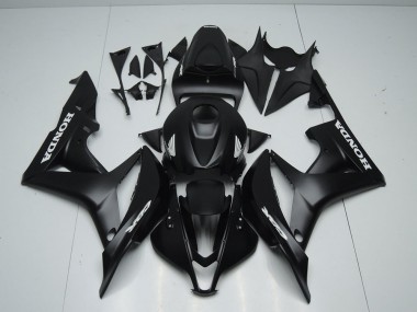 2007-2008 Matte Black with White Sticker Honda CBR600RR Motorcycle Fairings