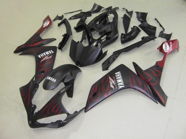 2007-2008 Matte Red Flame Yamaha YZF R1 Motorcycle Fairings