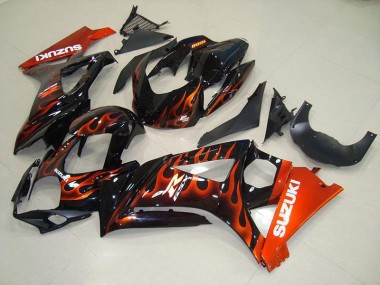 2007-2008 Orange Flame Suzuki GSXR 1000 Motorcycle Fairings