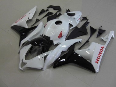 2007-2008 Pearl White Black Honda CBR600RR Motorcycle Fairings