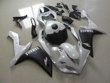 2007-2008 Pearl White Matte Black Yamaha YZF R1 Motorcycle Fairings