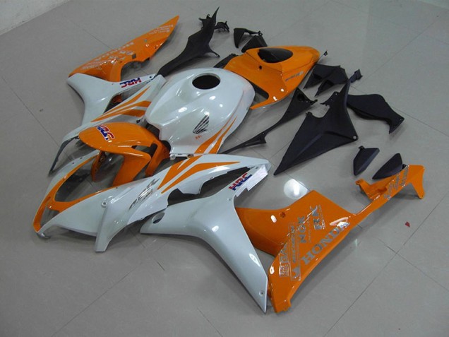 2007-2008 Pearl White Orange Honda CBR600RR Motorcycle Fairings 2007-2008 Pearl White Orange Honda CBR600RR Motorcycle Fairings