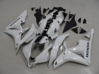 2007-2008 Pearl White with Black Stripe Honda CBR600RR Motorcycle Fairings
