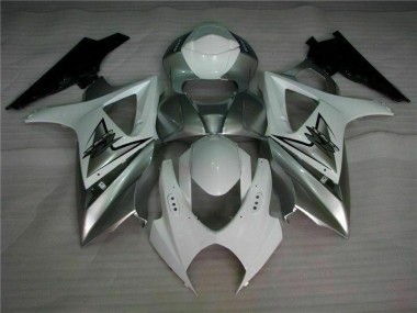 2007-2008 Silver White Suzuki GSXR 1000 Motorcycle Fairings