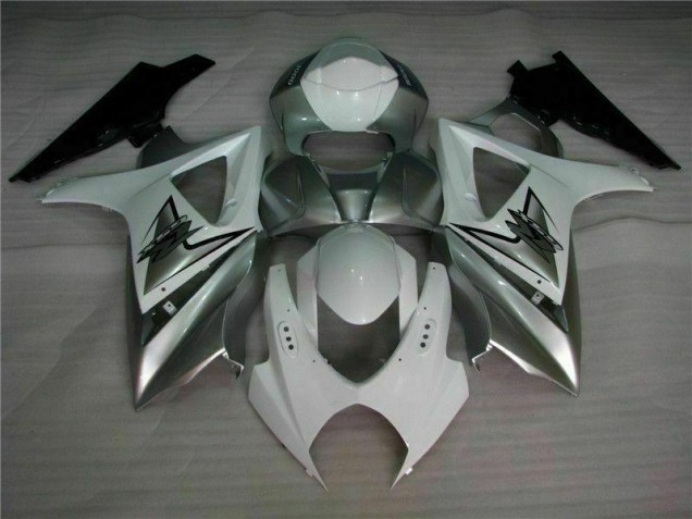 2007-2008 Silver White Suzuki GSXR 1000 Motorcycle Fairings