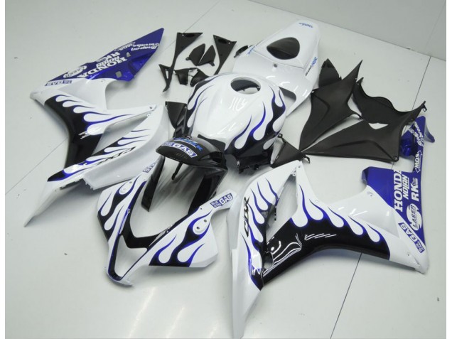 2007-2008 White Blue Flame Honda CBR600RR Motorcycle Fairings 2007-2008 White Blue Flame Honda CBR600RR Motorcycle Fairings