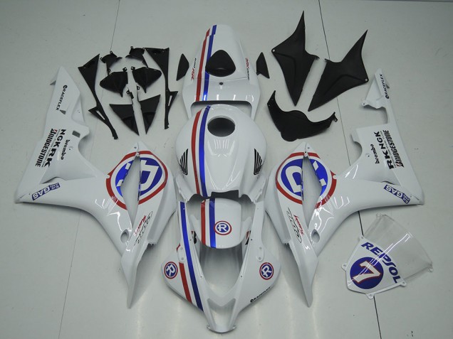 2007-2008 White Honda CBR600RR Motorcycle Fairings 2007-2008 White Honda CBR600RR Motorcycle Fairings