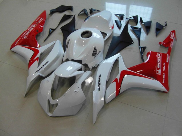 2007-2008 White Red Race Version Honda CBR600RR Motorcycle Fairings 2007-2008 White Red Race Version Honda CBR600RR Motorcycle Fairings