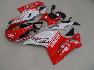 2007-2012 Orange Banner 69 Ducati 848 1098 1198 Motorcycle Fairings
