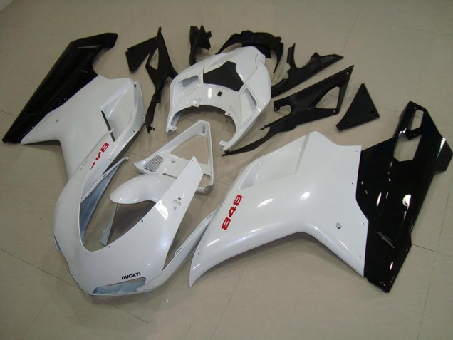 2007-2012 Pearl White Black Ducati 848 1098 1198 Motorcycle Fairings 2007-2012 Pearl White Black Ducati 848 1098 1198 Motorcycle Fairings