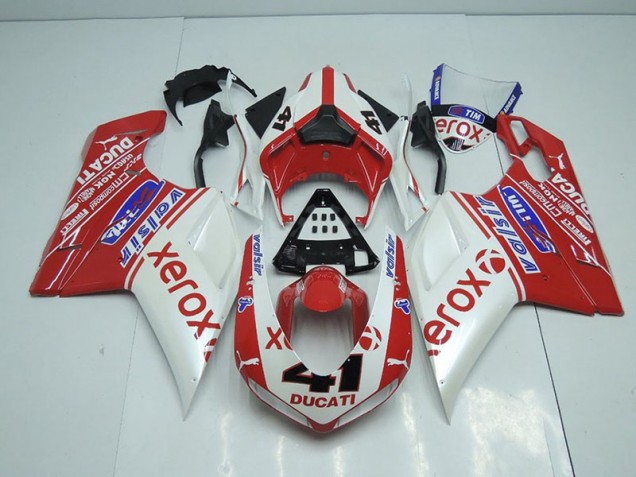 2007-2012 Pearl White New Xerox Ducati 848 1098 1198 Motorcycle Fairings 2007-2012 Pearl White New Xerox Ducati 848 1098 1198 Motorcycle Fairings