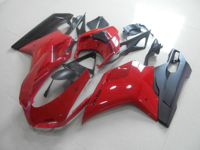 2007-2012 Red Black Ducati 848 1098 1198 Motorcycle Fairings 2007-2012 Red Black Ducati 848 1098 1198 Motorcycle Fairings