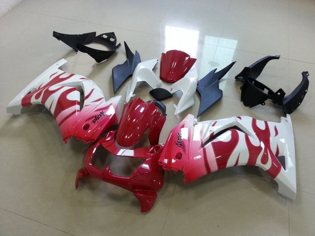 2008-2012 Pink Red Flame Kawasaki Ninja ZX250R Motorcycle Fairings & Bodywork 2008-2012 Pink Red Flame Kawasaki Ninja ZX250R Motorcycle Fairings & Bodywork