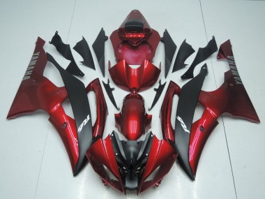 2008-2016 Candy Red and Black Yamaha YZF R6 Motorcycle Fairings