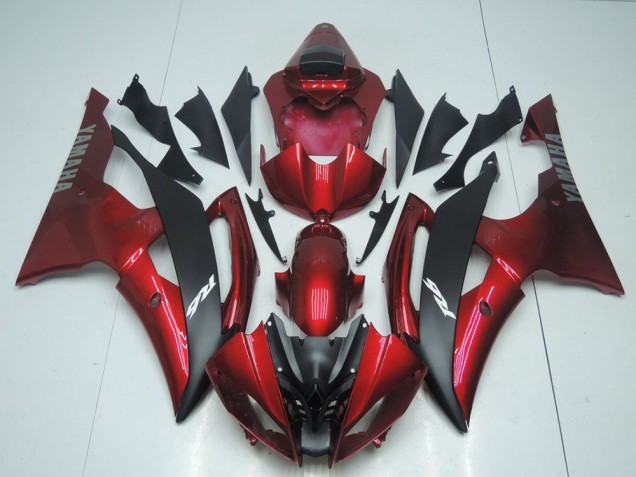 2008-2016 Candy Red and Black Yamaha YZF R6 Motorcycle Fairings