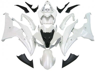 2008-2016 Pearl White Yamaha YZF R6 Motorcycle Fairings & Bodywork