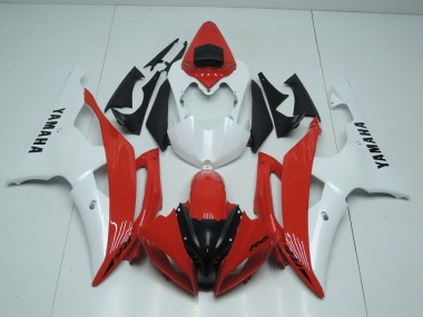 2008-2016 Red and Pearl White Yamaha YZF R6 Motorcycle Fairings