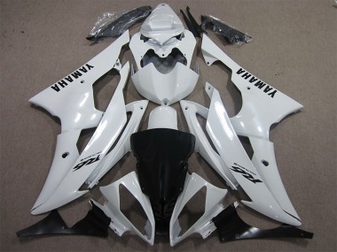 2008-2016 White Black Decal Yamaha YZF R6 Motorcycle Fairings