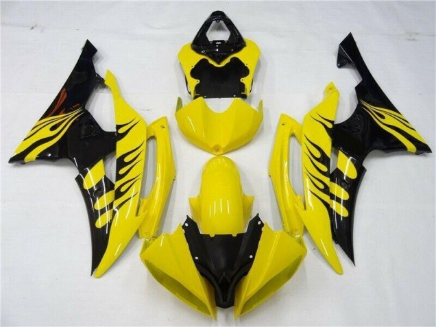2008-2016 Yellow Black Yamaha YZF R6 Abs Motorcycle Fairings