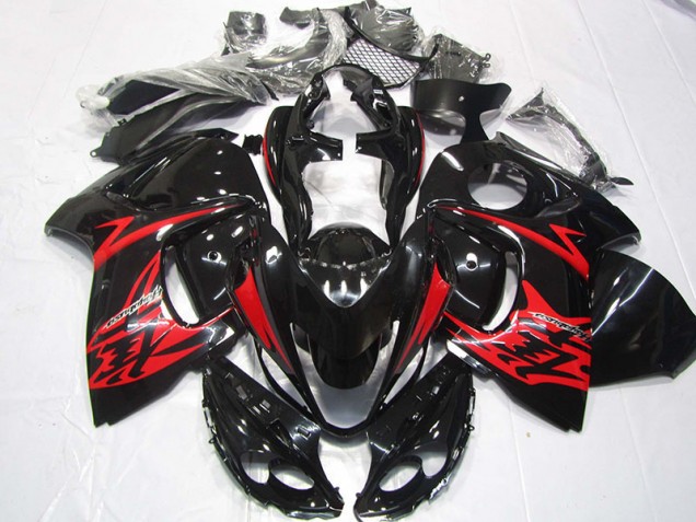 2008-2019 Black with Red Flame Suzuki GSXR1300 Motorcycle Fairings & Bodywork