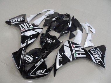 2009-2011 Black White Fiat Yamaha YZF R1 Motorcycle Fairings