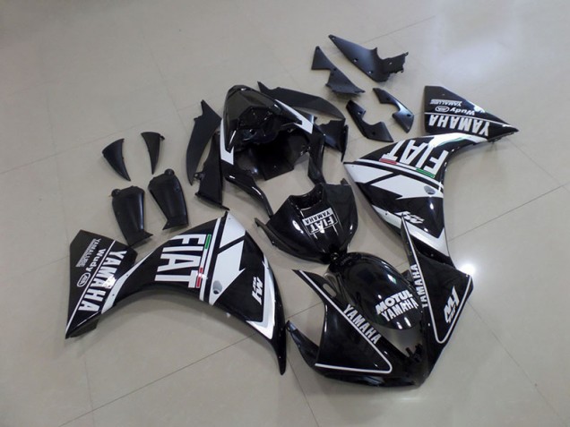 2009-2011 Black White Fiat Yamaha YZF R1 Motorcycle Fairings & Bodywork 2009-2011 Black White Fiat Yamaha YZF R1 Motorcycle Fairings & Bodywork