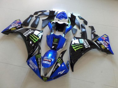 2009-2011 Blue Black Monster Yamaha YZF R1 Motorcycle Fairings