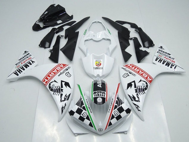 2009-2011 White Black Abrath Yamaha YZF R1 Motorcycle Fairings