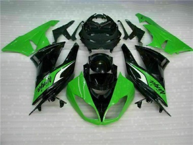 2009-2012 Black Green Kawasaki Ninja ZX6R Fairing Kit