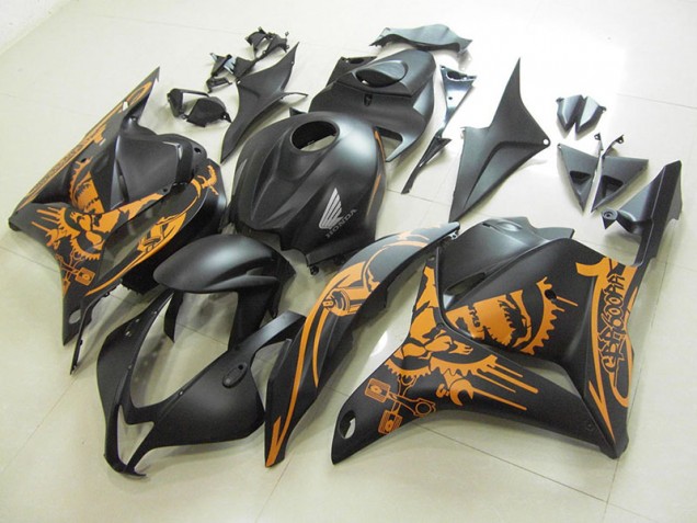 2009-2012 Matte Black Orange Sticker Honda CBR600RR Motorcycle Fairings 2009-2012 Matte Black Orange Sticker Honda CBR600RR Motorcycle Fairings
