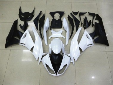 2009-2012 White Kawasaki Ninja ZX6R Motorcycle Fairings