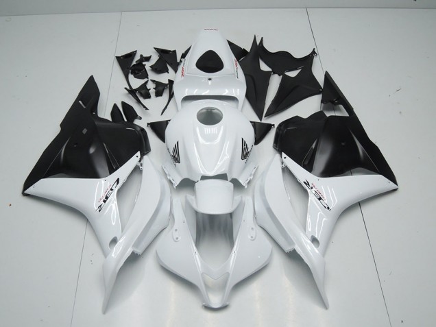 2009-2012 White Matte Black Honda CBR600RR Motorcycle Fairings